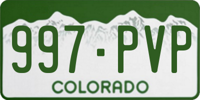 CO license plate 997PVP