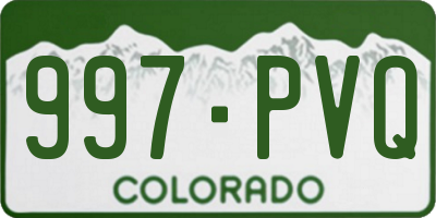 CO license plate 997PVQ