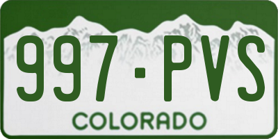 CO license plate 997PVS