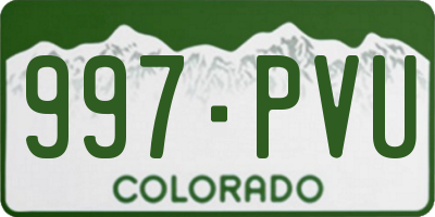 CO license plate 997PVU