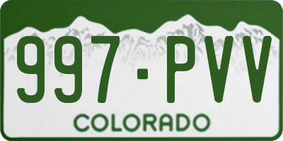 CO license plate 997PVV