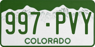 CO license plate 997PVY