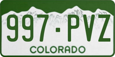 CO license plate 997PVZ