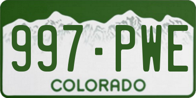 CO license plate 997PWE