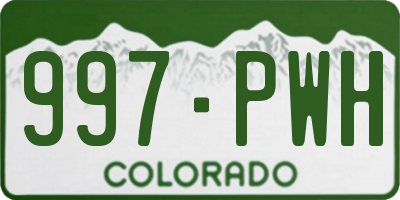CO license plate 997PWH