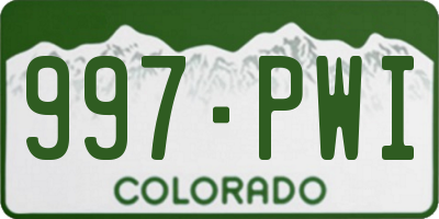 CO license plate 997PWI