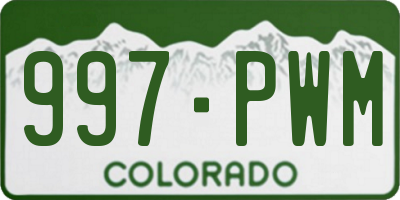 CO license plate 997PWM