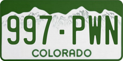 CO license plate 997PWN