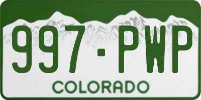 CO license plate 997PWP