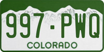 CO license plate 997PWQ