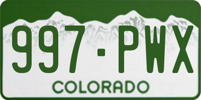 CO license plate 997PWX