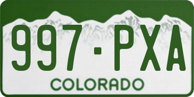 CO license plate 997PXA