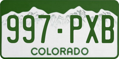 CO license plate 997PXB