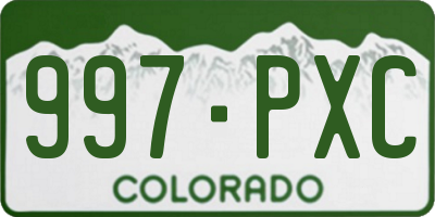 CO license plate 997PXC