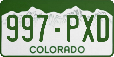 CO license plate 997PXD
