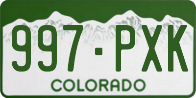 CO license plate 997PXK
