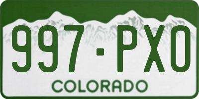 CO license plate 997PXO