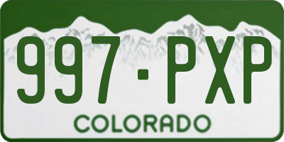 CO license plate 997PXP