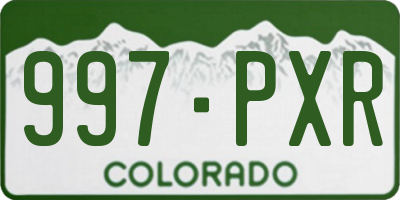 CO license plate 997PXR