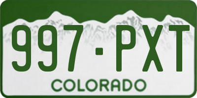CO license plate 997PXT