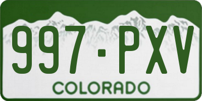 CO license plate 997PXV
