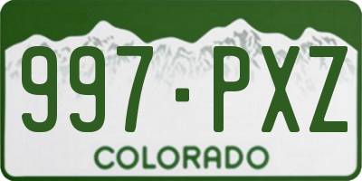 CO license plate 997PXZ