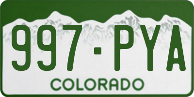 CO license plate 997PYA