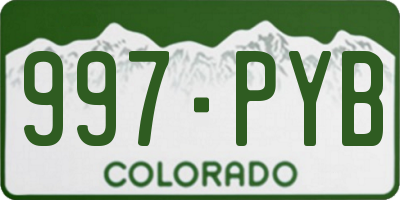 CO license plate 997PYB