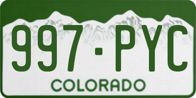 CO license plate 997PYC