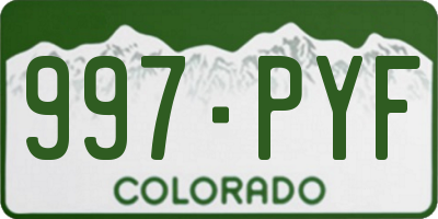 CO license plate 997PYF
