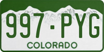 CO license plate 997PYG