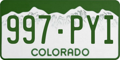 CO license plate 997PYI