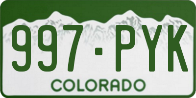 CO license plate 997PYK