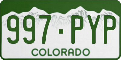 CO license plate 997PYP