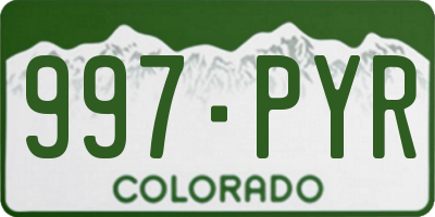 CO license plate 997PYR