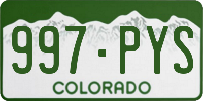 CO license plate 997PYS