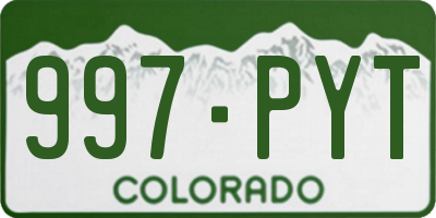 CO license plate 997PYT