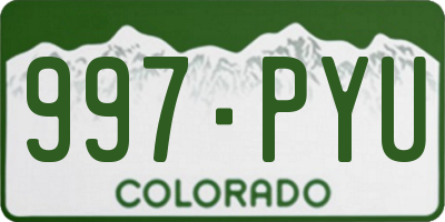 CO license plate 997PYU