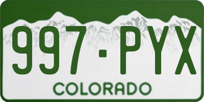 CO license plate 997PYX