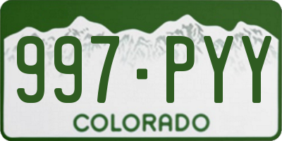 CO license plate 997PYY