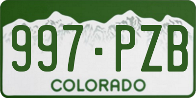 CO license plate 997PZB