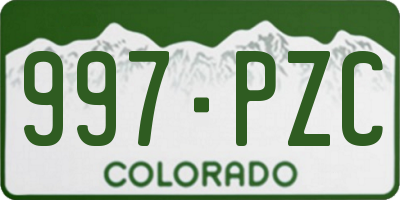 CO license plate 997PZC
