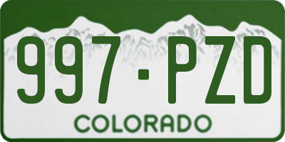 CO license plate 997PZD