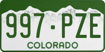 CO license plate 997PZE