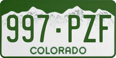 CO license plate 997PZF