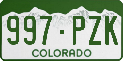 CO license plate 997PZK