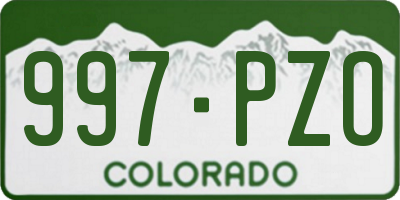 CO license plate 997PZO