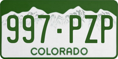 CO license plate 997PZP