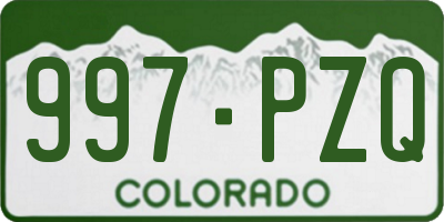 CO license plate 997PZQ