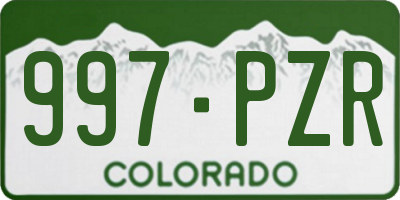 CO license plate 997PZR